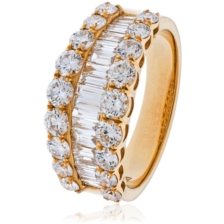 Diamond Fancy Dress Ring 9.5mm 2.20ct F-VS Quality in 18k Rose Gold - My Jewel World