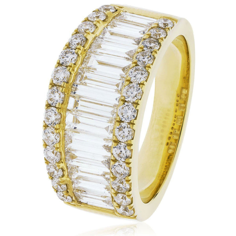 Diamond Fancy Dress Ring 9.6mm 2.45ct F-VS Quality in 18k Yellow Gold - My Jewel World