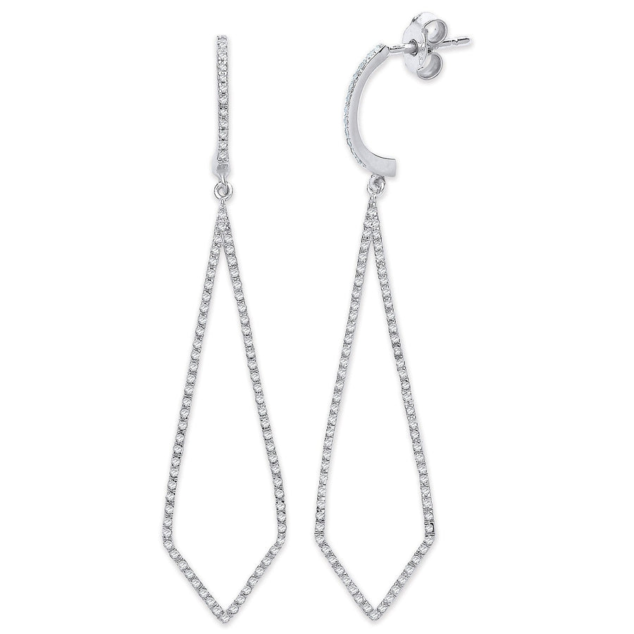 Diamond Fancy Drop Earrings 0.40ct H-SI Quality 9K White Gold - My Jewel World