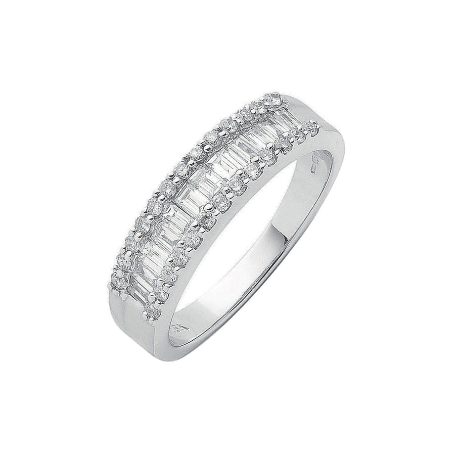 Diamond Fancy Eternity Ring 0.55ct H-VS Quality in 18K White Gold - My Jewel World