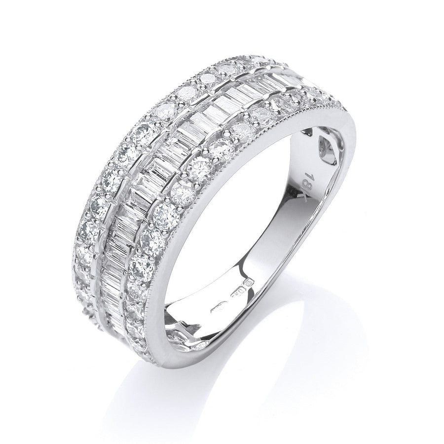 Diamond Fancy Eternity Ring 1.00ct H-SI Quality in 18K White Gold - My Jewel World