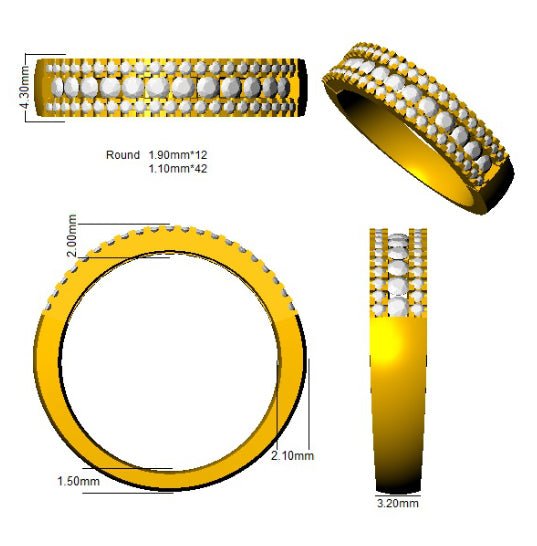 Diamond Fancy Eternity Ring 4.1mm 0.55ct F-VS Quality in Platinum - My Jewel World