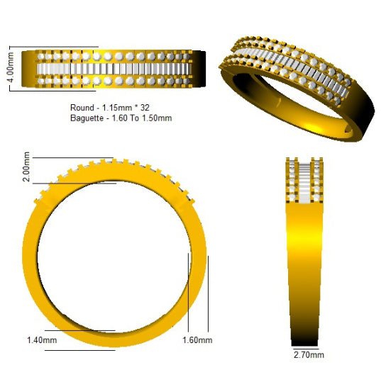 Diamond Fancy Eternity Ring 4.2mm 0.33ct F-VS Quality 18k White Gold - My Jewel World