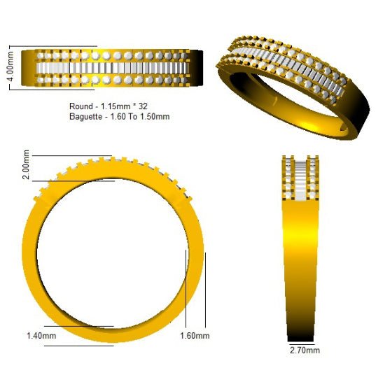 Diamond Fancy Eternity Ring 4.2mm 0.33ct F-VS Quality 18k Yellow Gold - My Jewel World