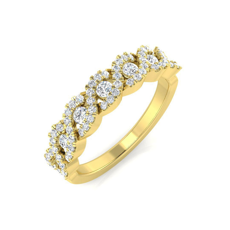 Diamond Fancy Eternity Ring 4.2mm 0.50ct F-VS Quality 18k Yellow Gold - My Jewel World