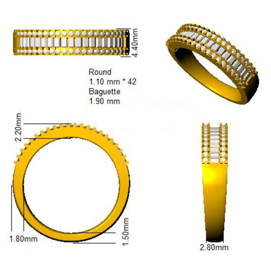 Diamond Fancy Eternity Ring 4.3mm 0.50ct F-VS Quality 18k White Gold - My Jewel World