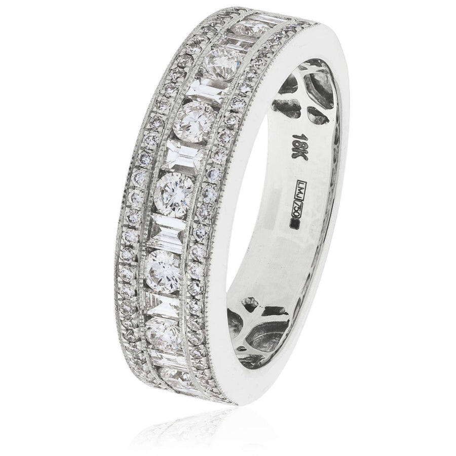 Diamond Fancy Eternity Ring 5.6mm 1.00ct F-VS Quality 18k White Gold - My Jewel World