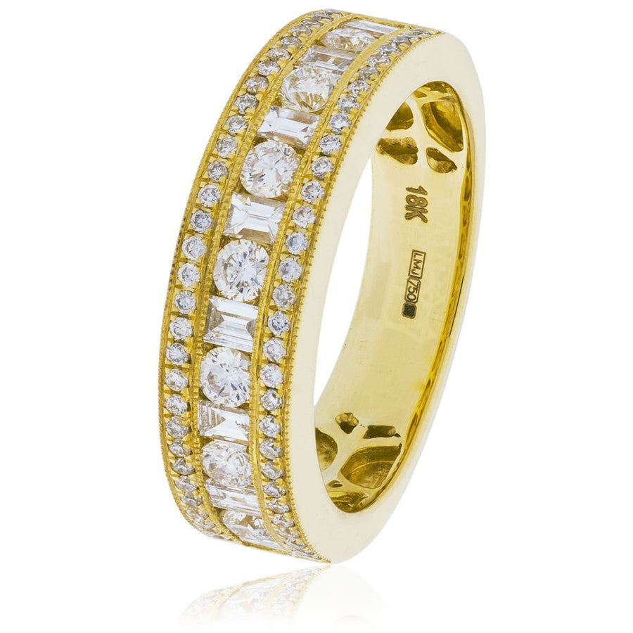 Diamond Fancy Eternity Ring 5.6mm 1.00ct F-VS Quality 18k Yellow Gold - My Jewel World