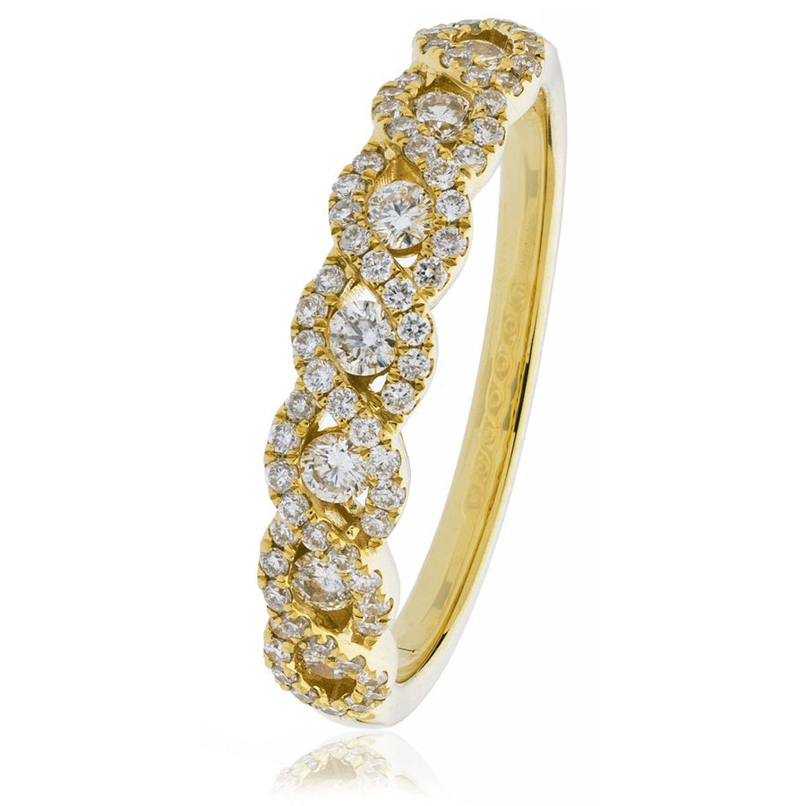 Diamond Fancy Eternity Ring 5.7mm 1.00ct F-VS Quality 18k Yellow Gold - My Jewel World