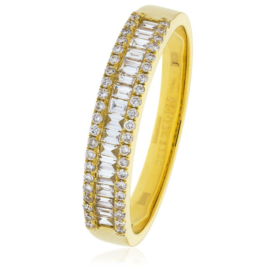 Diamond Fancy Eternity Ring 5.7mm 1.50ct F-VS Quality 18k Yellow Gold - My Jewel World