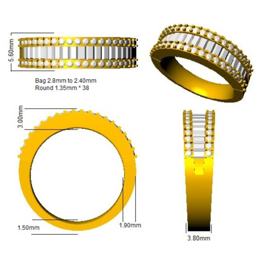 Diamond Fancy Eternity Ring 6.0mm 0.90ct F-VS Quality 18k Rose Gold - My Jewel World