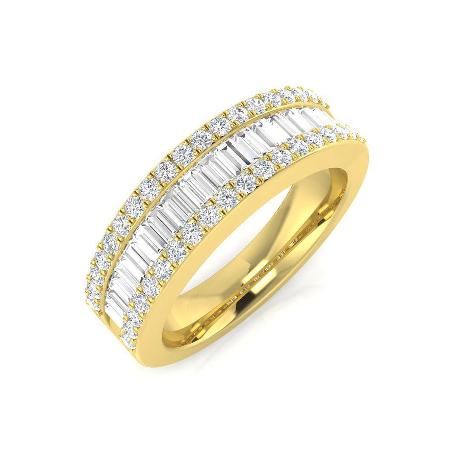 Diamond Fancy Eternity Ring 6.0mm 0.90ct F-VS Quality 18k Yellow Gold - My Jewel World