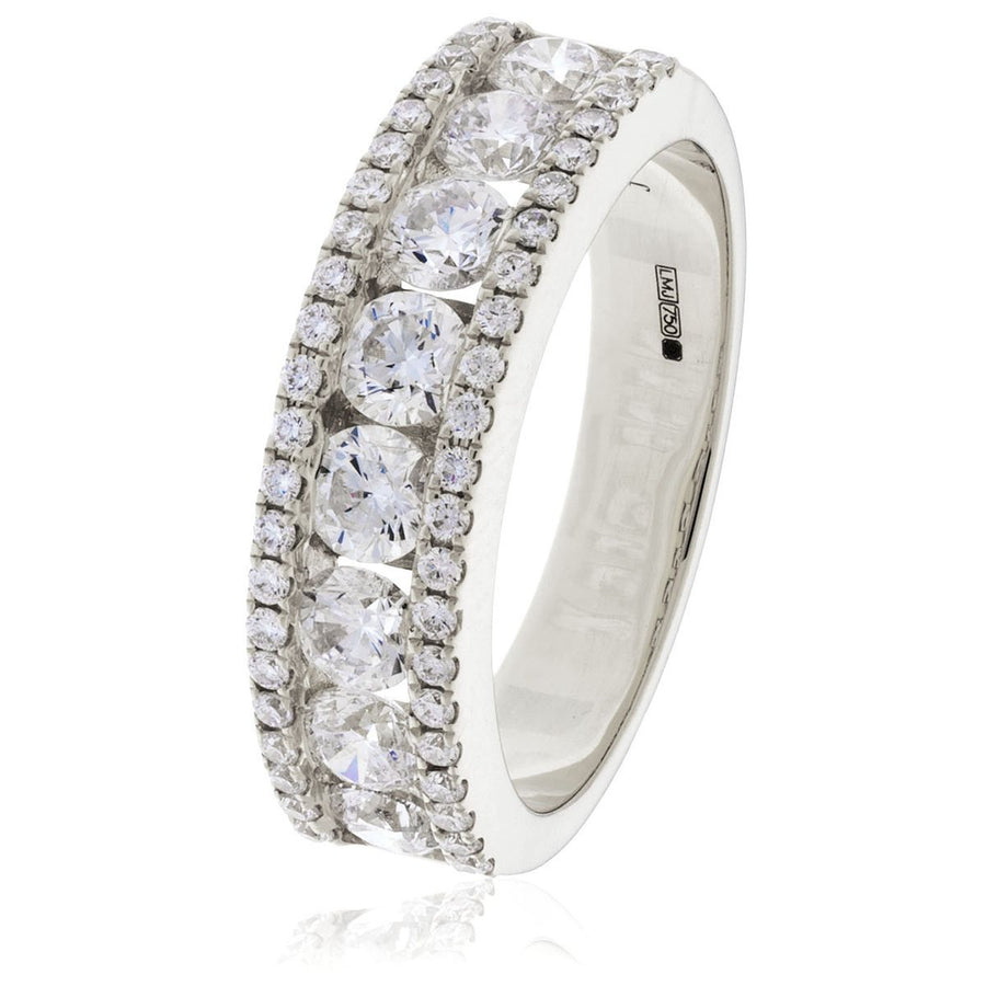 Diamond Fancy Eternity Ring 6.2mm 2.00ct F-VS Quality 18k White Gold - My Jewel World