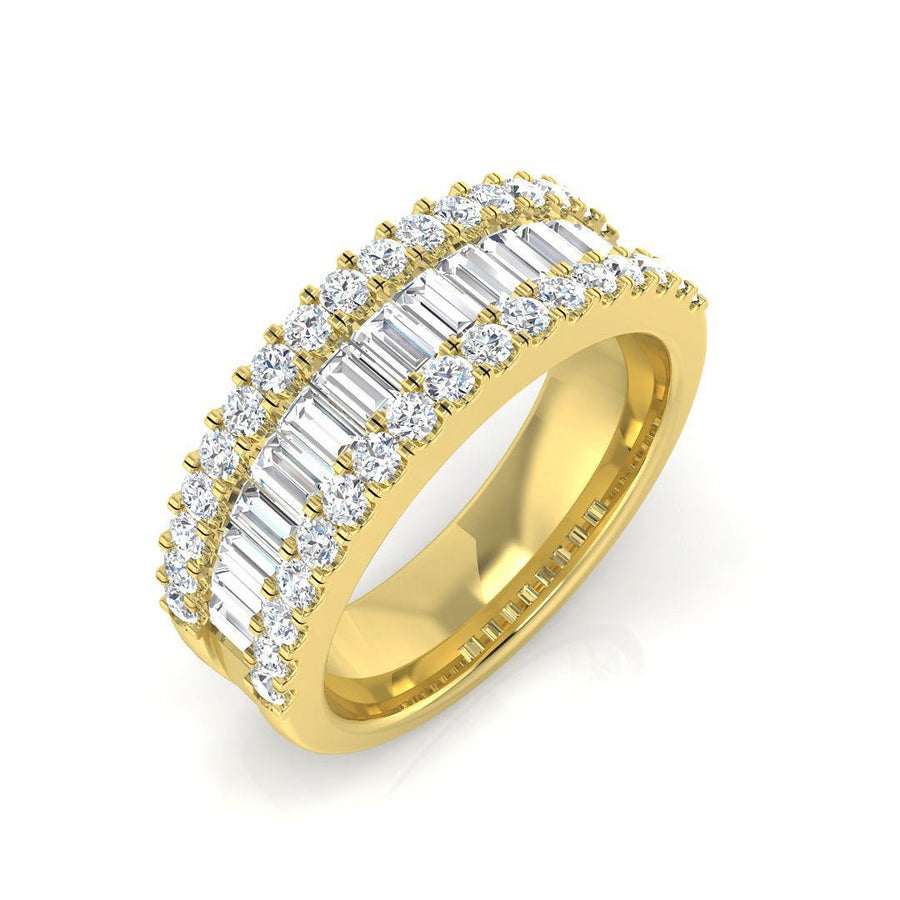 Diamond Fancy Eternity Ring 7.0mm 1.50ct F-VS Quality 18k Yellow Gold - My Jewel World