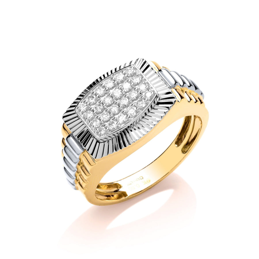 Diamond Fancy Pave Ring 0.50ct H-SI Quality in 9K Yellow Gold - My Jewel World
