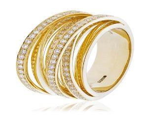 Diamond Fancy Pave Ring 11.0mm 1.50ct F-VS Quality in 18k Yellow Gold - My Jewel World
