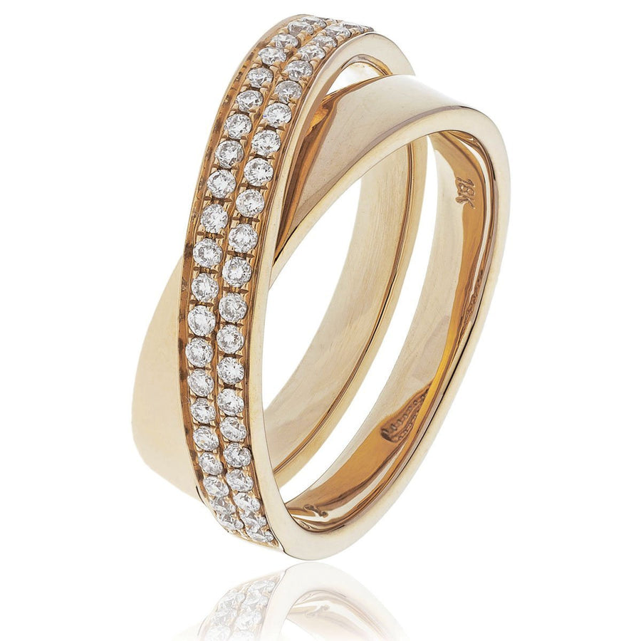 Diamond Fancy Pave Ring 5.0mm 0.30ct F-VS Quality in 18k Rose Gold - My Jewel World
