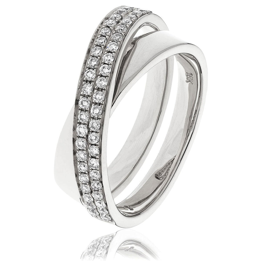 Diamond Fancy Pave Ring 5.0mm 0.30ct F-VS Quality in Platinum - My Jewel World