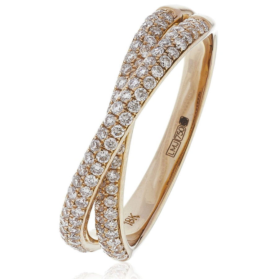 Diamond Fancy Pave Ring 5.0mm 0.50ct F-VS Quality in 18k Rose Gold - My Jewel World