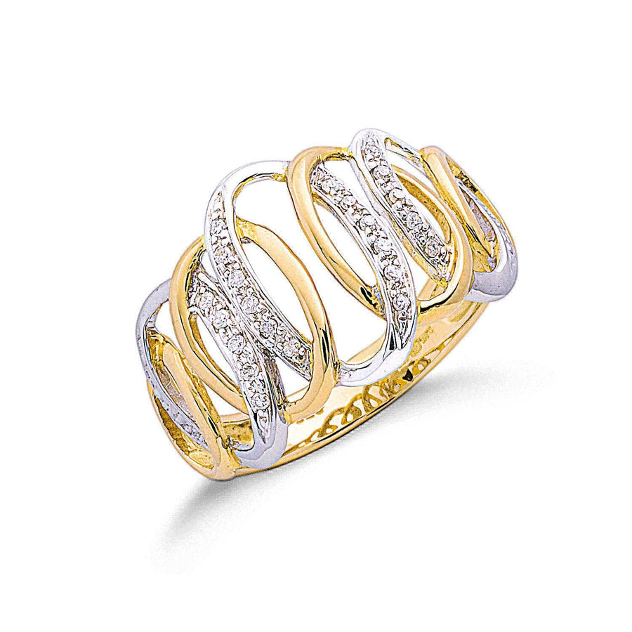 Diamond Fancy Ring 0.10ct H-SI Quality in 9K Yellow Gold - My Jewel World