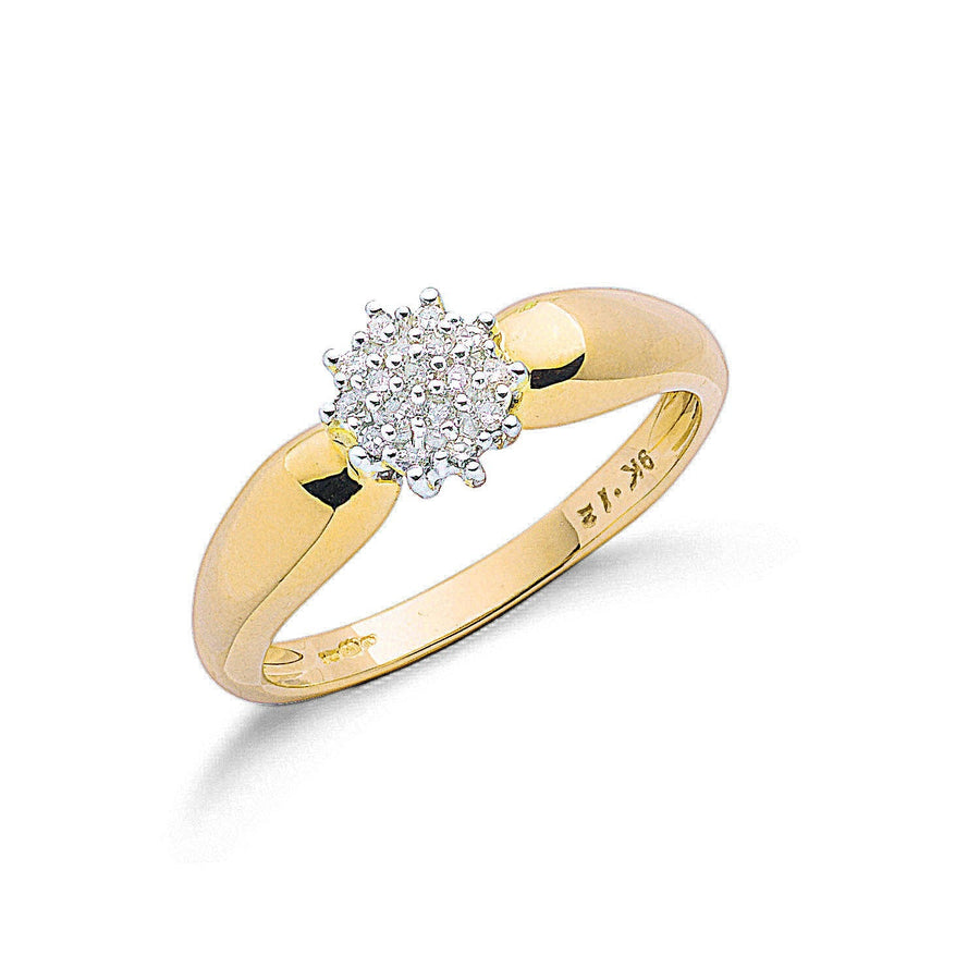 Diamond Fancy Ring 0.13ct H-SI Quality in 9K Yellow Gold - My Jewel World