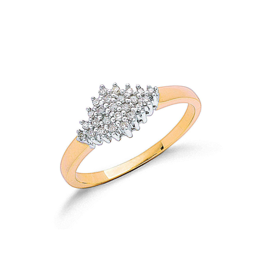 Diamond Fancy Ring 0.16ct H-SI Quality in 9K Yellow Gold - My Jewel World