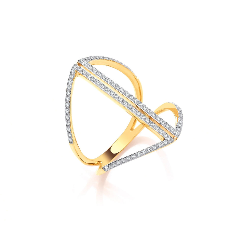 Diamond Fancy Ring 0.20ct H-SI Quality in 9K Yellow Gold - My Jewel World