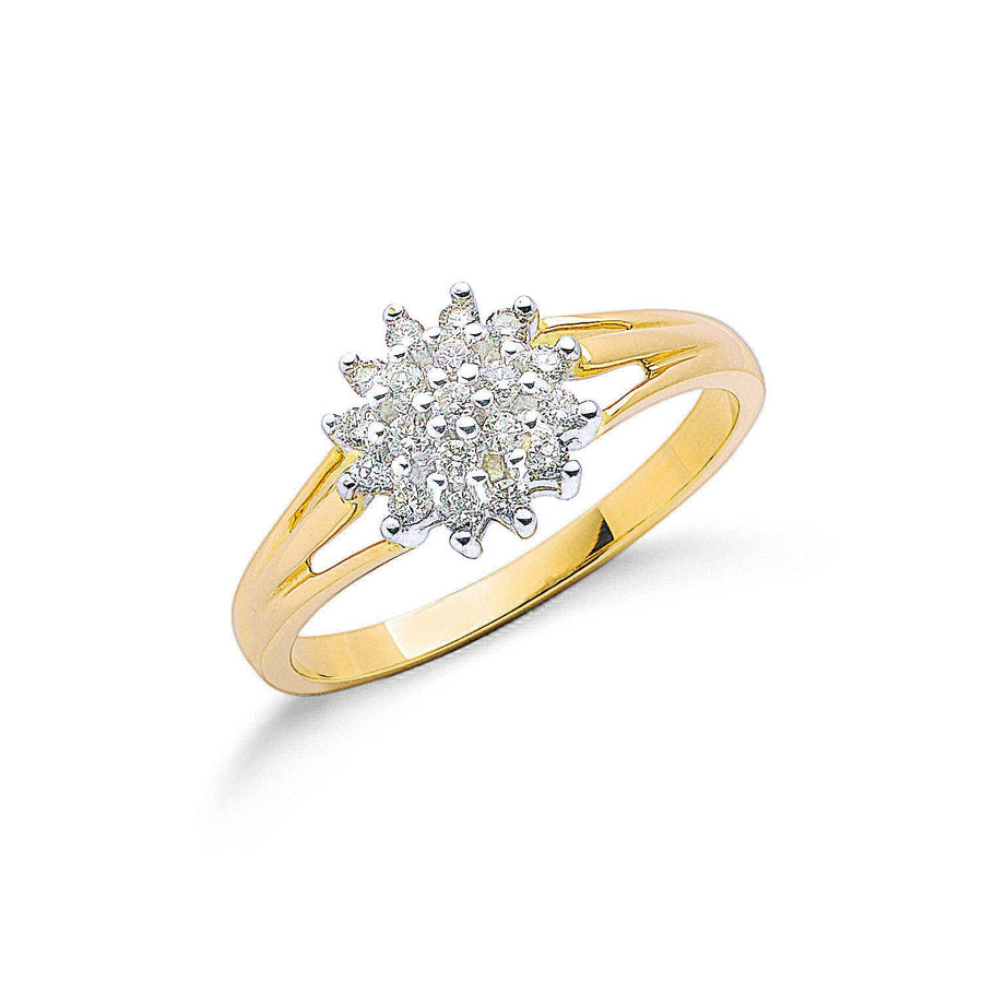 Diamond Fancy Ring 0.25ct H-SI Quality in 9K Yellow Gold - My Jewel World