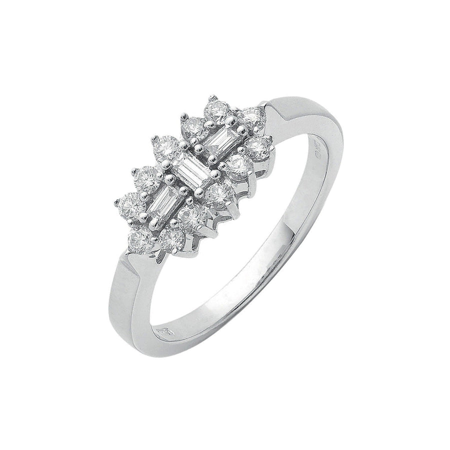 Diamond Fancy Ring 0.50ct H-SI Quality in 18K White Gold - My Jewel World