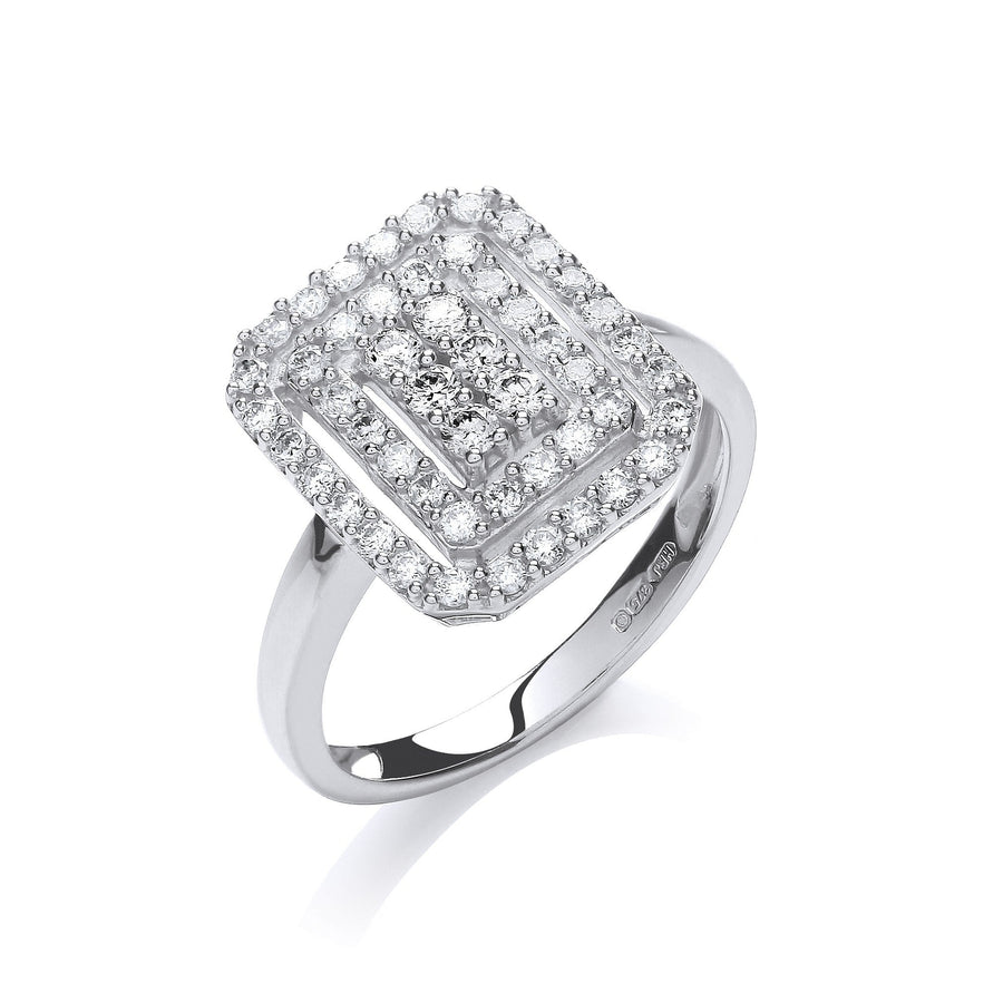 Diamond Fancy Ring 0.50ct H-SI Quality in 9K White Gold - My Jewel World