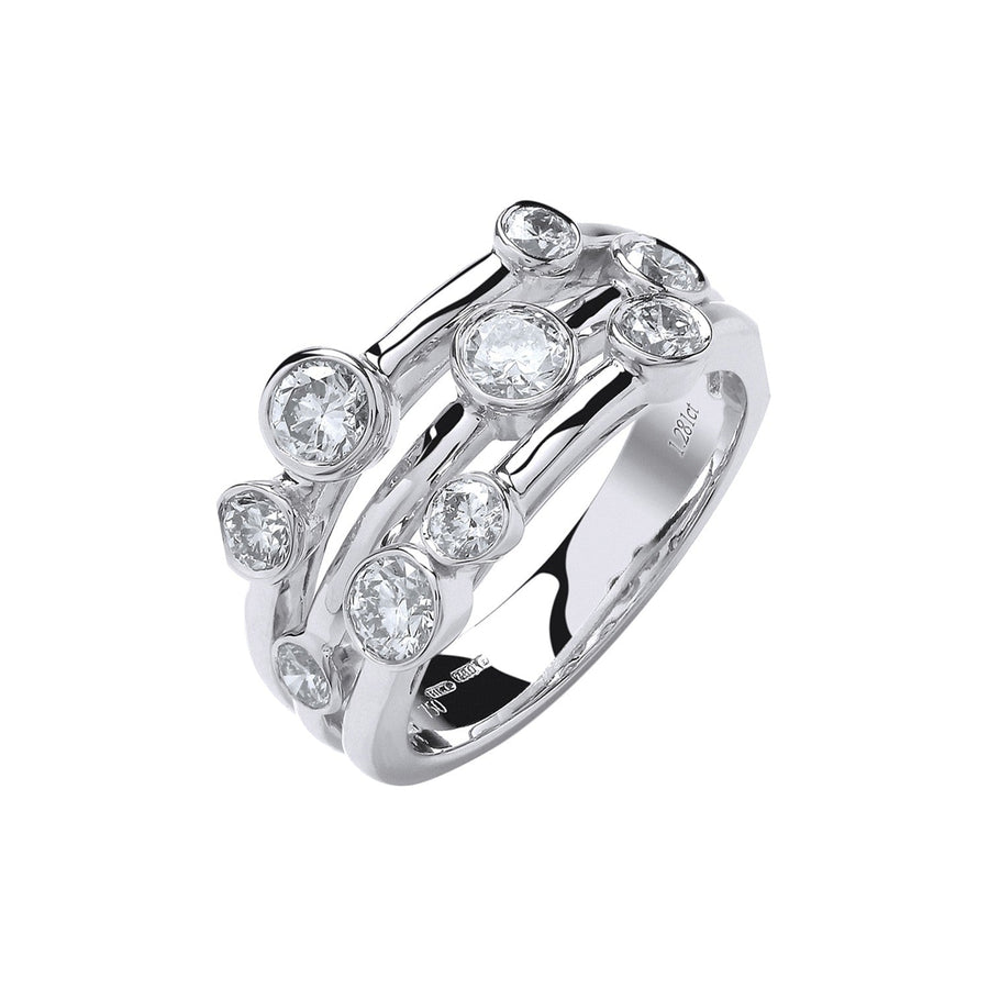 Diamond Fancy Ring 1.30ct H-SI Quality in 18K White Gold - My Jewel World