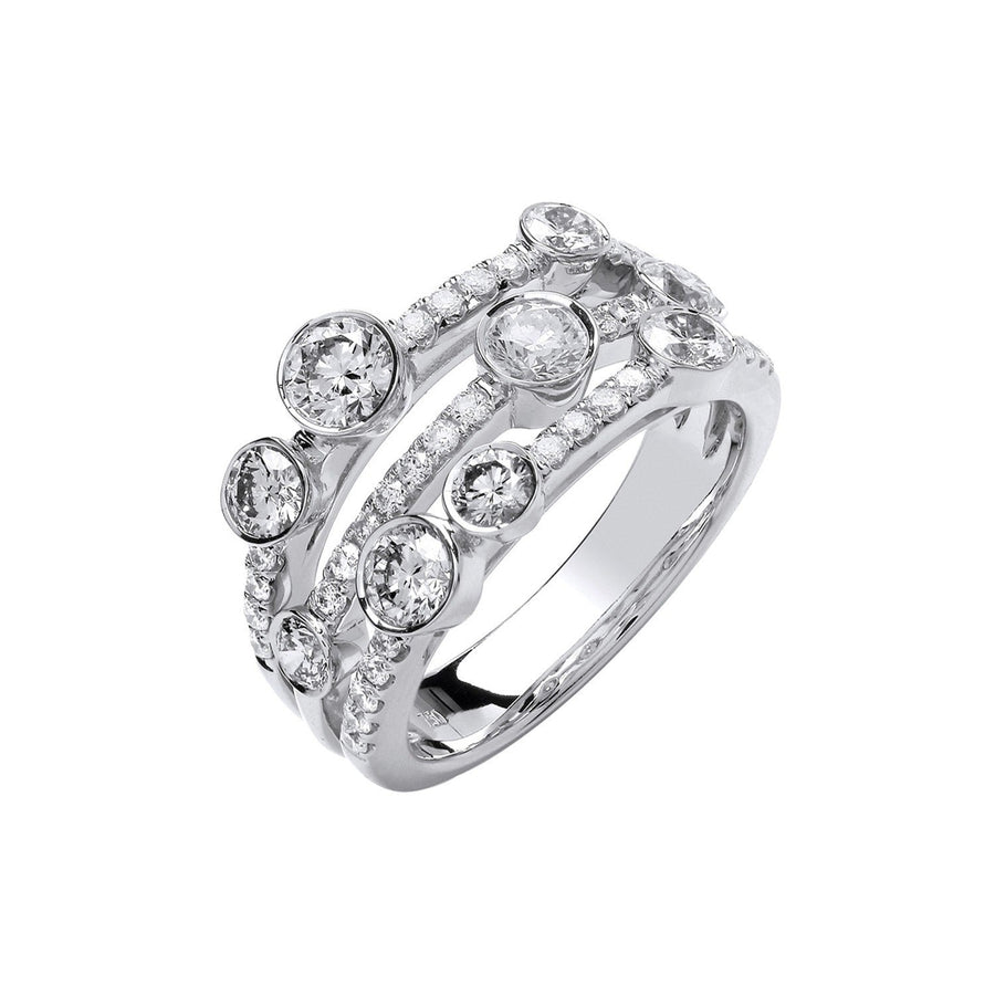 Diamond Fancy Ring 1.70ct H-SI Quality in 18K White Gold - My Jewel World