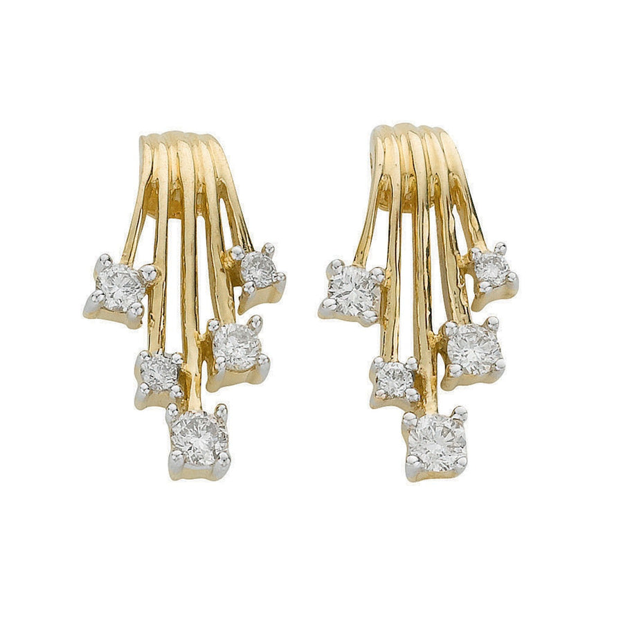 Diamond Fancy Stud Earrings 0.25ct H-SI Quality 9K Yellow Gold - My Jewel World
