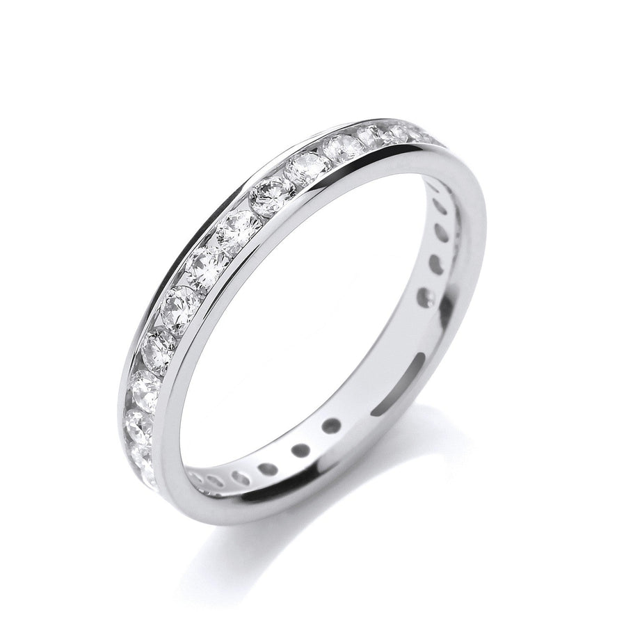 Diamond Full Eternity Ring 1.00ct H-SI Quality in 18K White Gold - My Jewel World