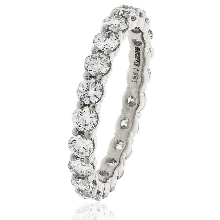 Diamond Full Eternity Ring 1.4mm 0.50ct F-VS Quality in 18k White Gold - My Jewel World