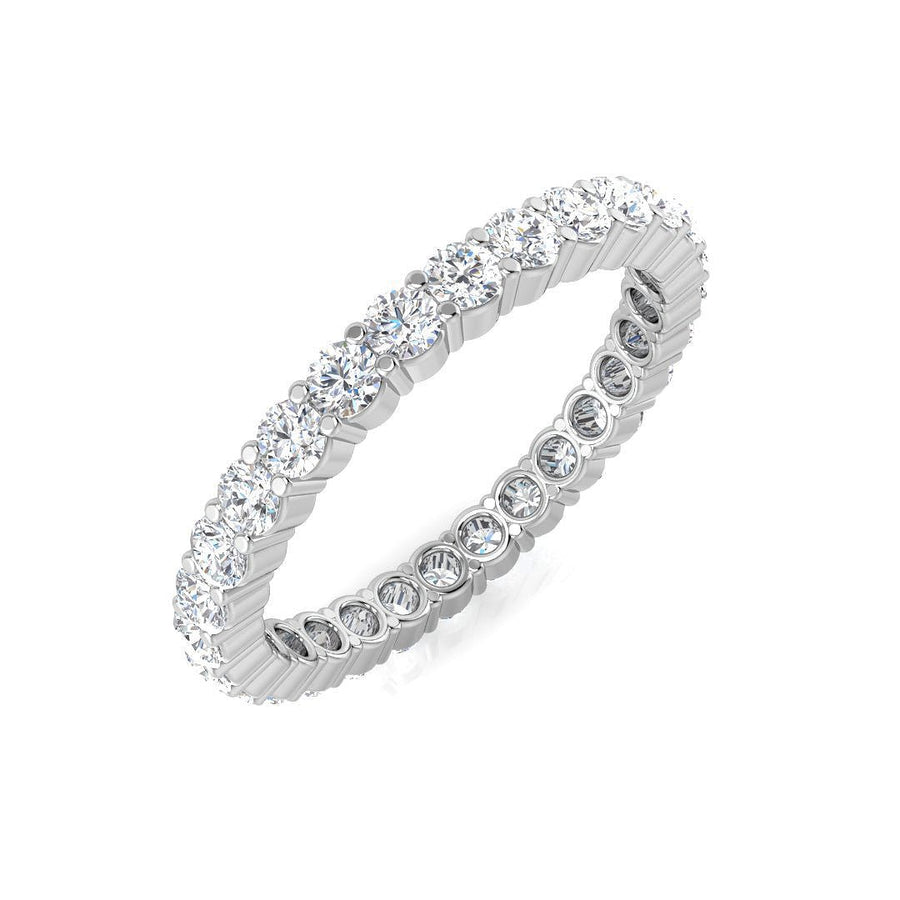 Diamond Full Eternity Ring 2.0mm 1.00ct F-VS Quality in 18k White Gold - My Jewel World