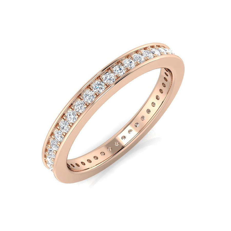 Diamond Full Eternity Ring 2.1mm 0.45ct F-VS Quality in 18k Rose Gold - My Jewel World