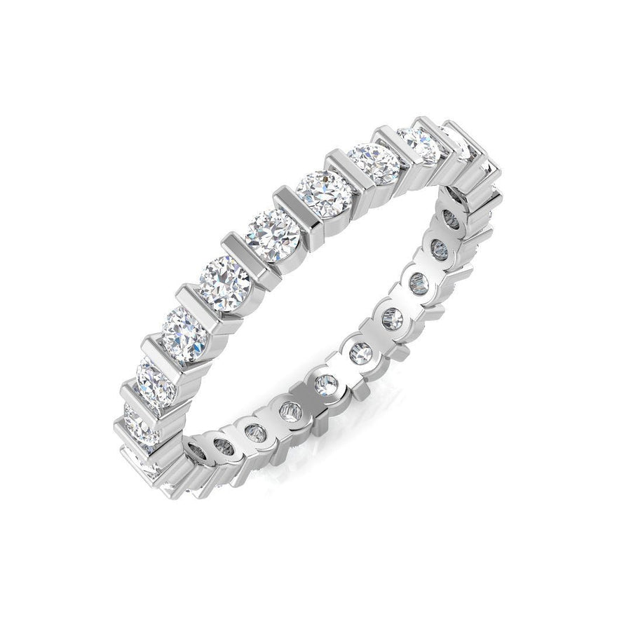 Diamond Full Eternity Ring 2.2mm 1.00ct F-VS Quality in 18k White Gold - My Jewel World