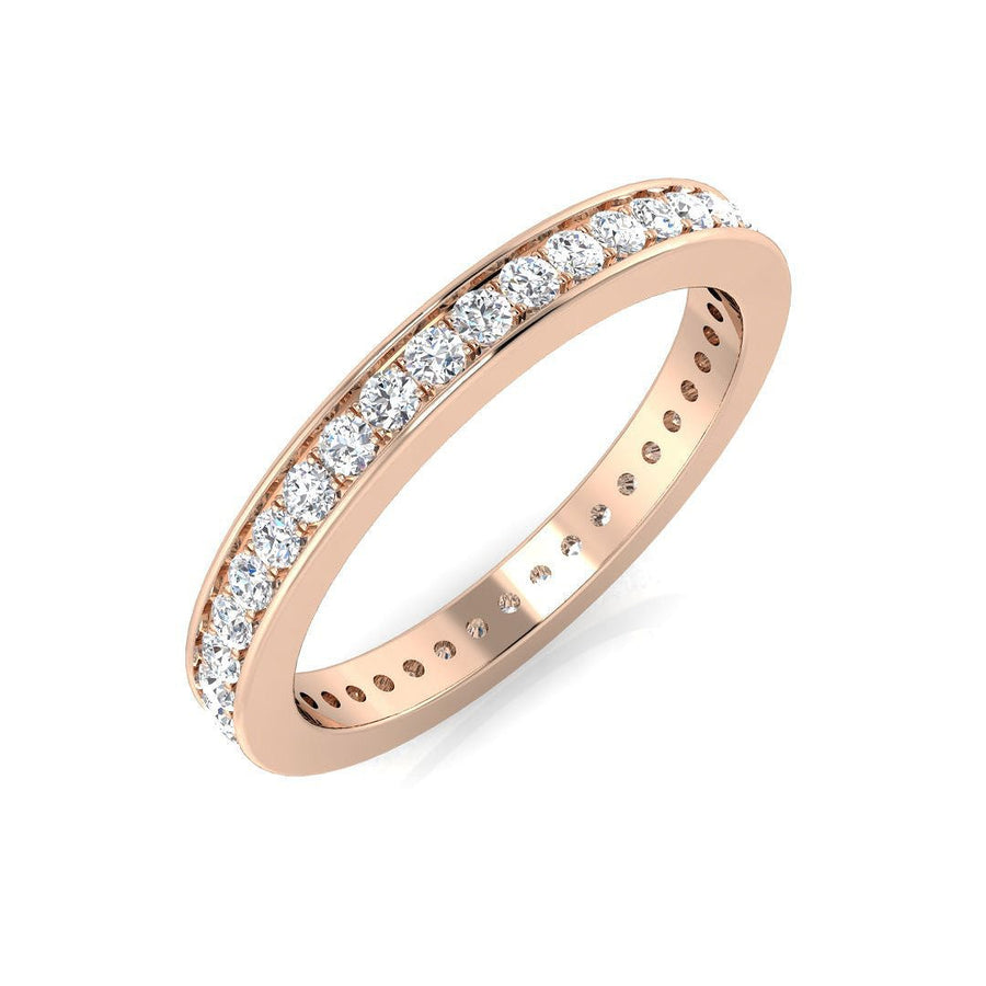 Diamond Full Eternity Ring 2.3mm 0.50ct F-VS Quality in 18k Rose Gold - My Jewel World