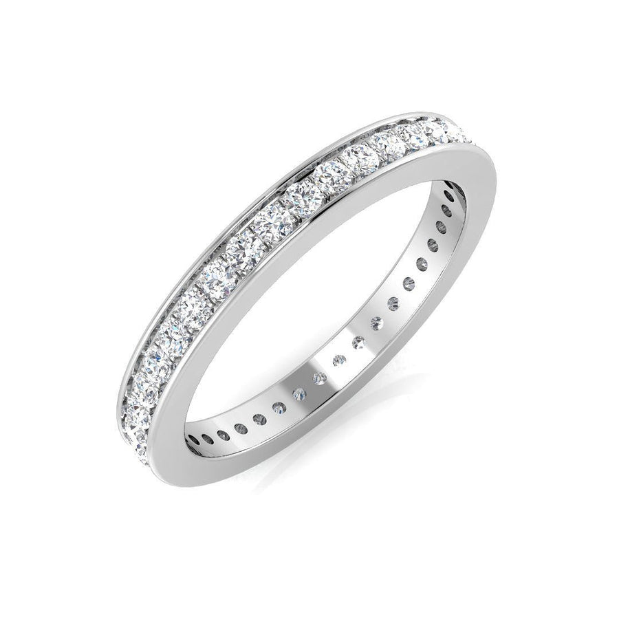 Diamond Full Eternity Ring 2.3mm 0.50ct F-VS Quality in 18k White Gold - My Jewel World