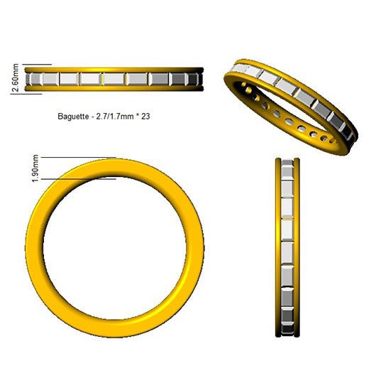 Diamond Full Eternity Ring 2.3mm 1.00ct F-VS Quality in Platinum - My Jewel World