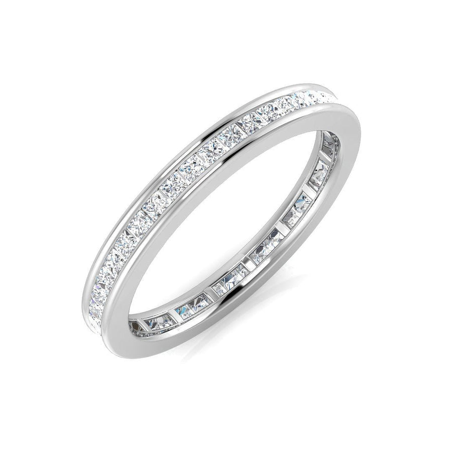 Diamond Full Eternity Ring 2.4mm 0.70ct F-VS Quality in 18k White Gold - My Jewel World