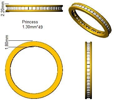 Diamond Full Eternity Ring 2.4mm 0.70ct F-VS Quality in 18k White Gold - My Jewel World