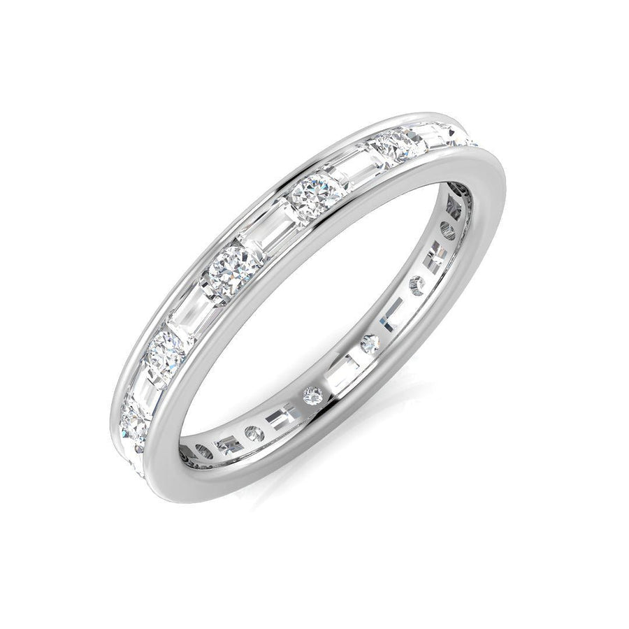 Diamond Full Eternity Ring 2.4mm 0.95ct F-VS Quality in 18k White Gold - My Jewel World