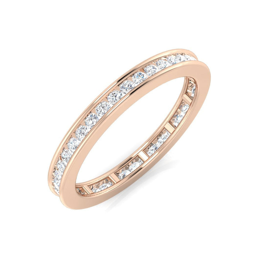 Diamond Full Eternity Ring 2.5mm 0.50ct F-VS Quality in 18k Rose Gold - My Jewel World