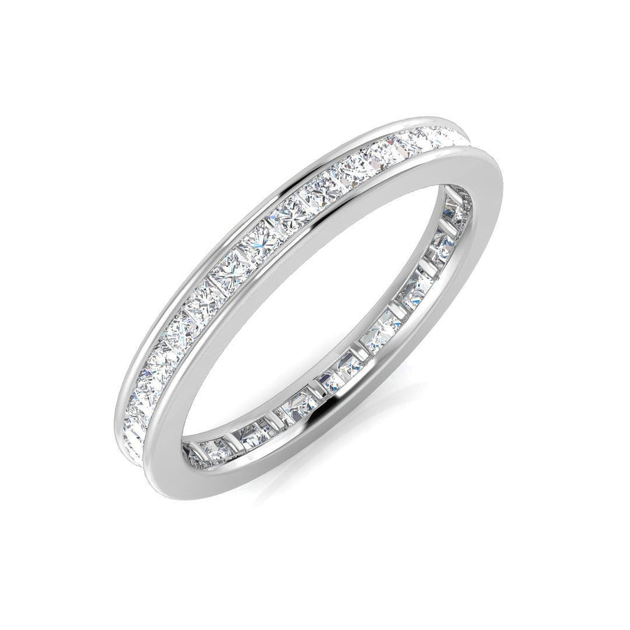 Diamond Full Eternity Ring 2.5mm 1.00ct F-VS Quality in 18k White Gold - My Jewel World