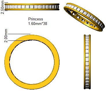 Diamond Full Eternity Ring 2.5mm 1.00ct F-VS Quality in 18k White Gold - My Jewel World