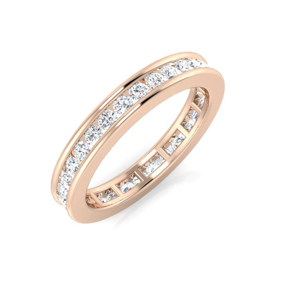 Diamond Full Eternity Ring 2.6mm 0.80ct F-VS Quality in 18k Rose Gold - My Jewel World