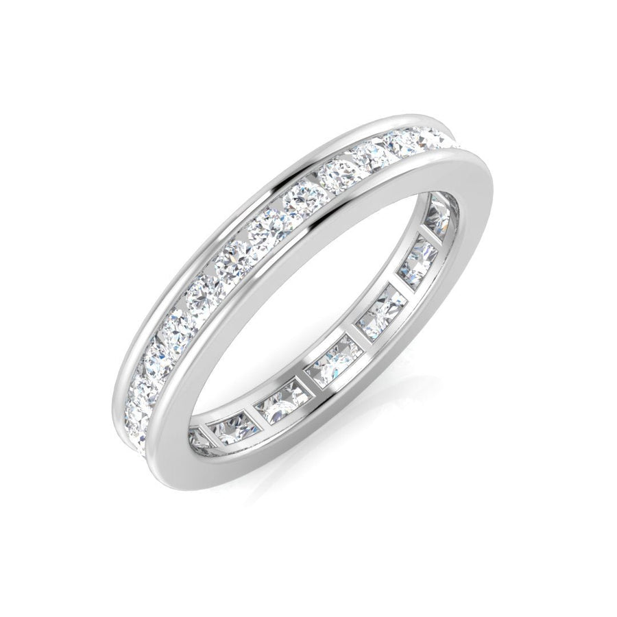 Diamond Full Eternity Ring 2.6mm 0.80ct F-VS Quality in 18k White Gold - My Jewel World