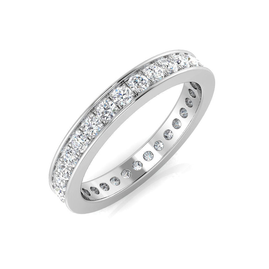 Diamond Full Eternity Ring 2.7mm 0.80ct F-VS Quality in 18k White Gold - My Jewel World